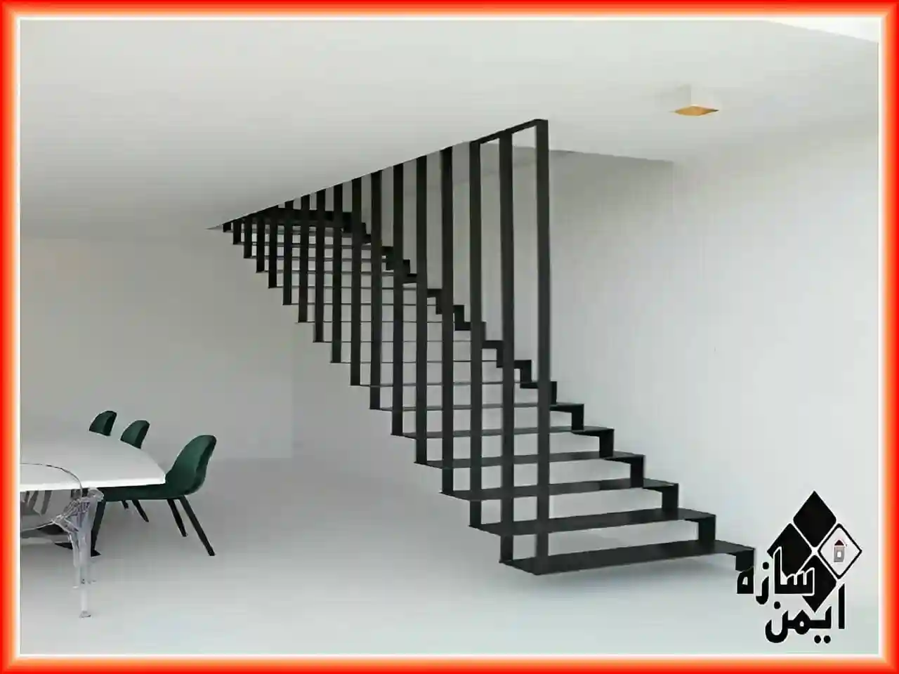 قیمت پله فلزی با نرده آهنی ساده و فرفورژه