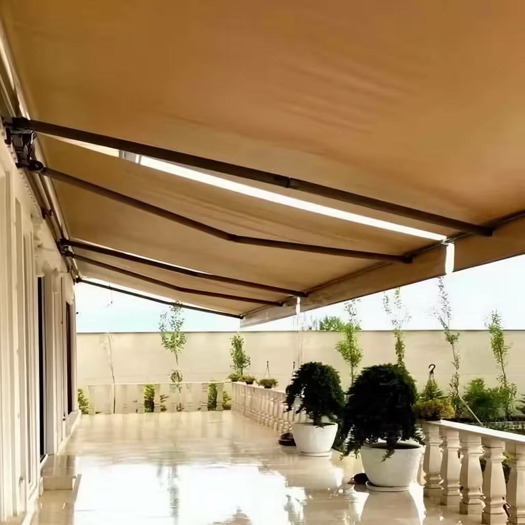 سایبان برقی اتوماتیک مغازه و پارکینگ 160 سایبان برقی تاشو