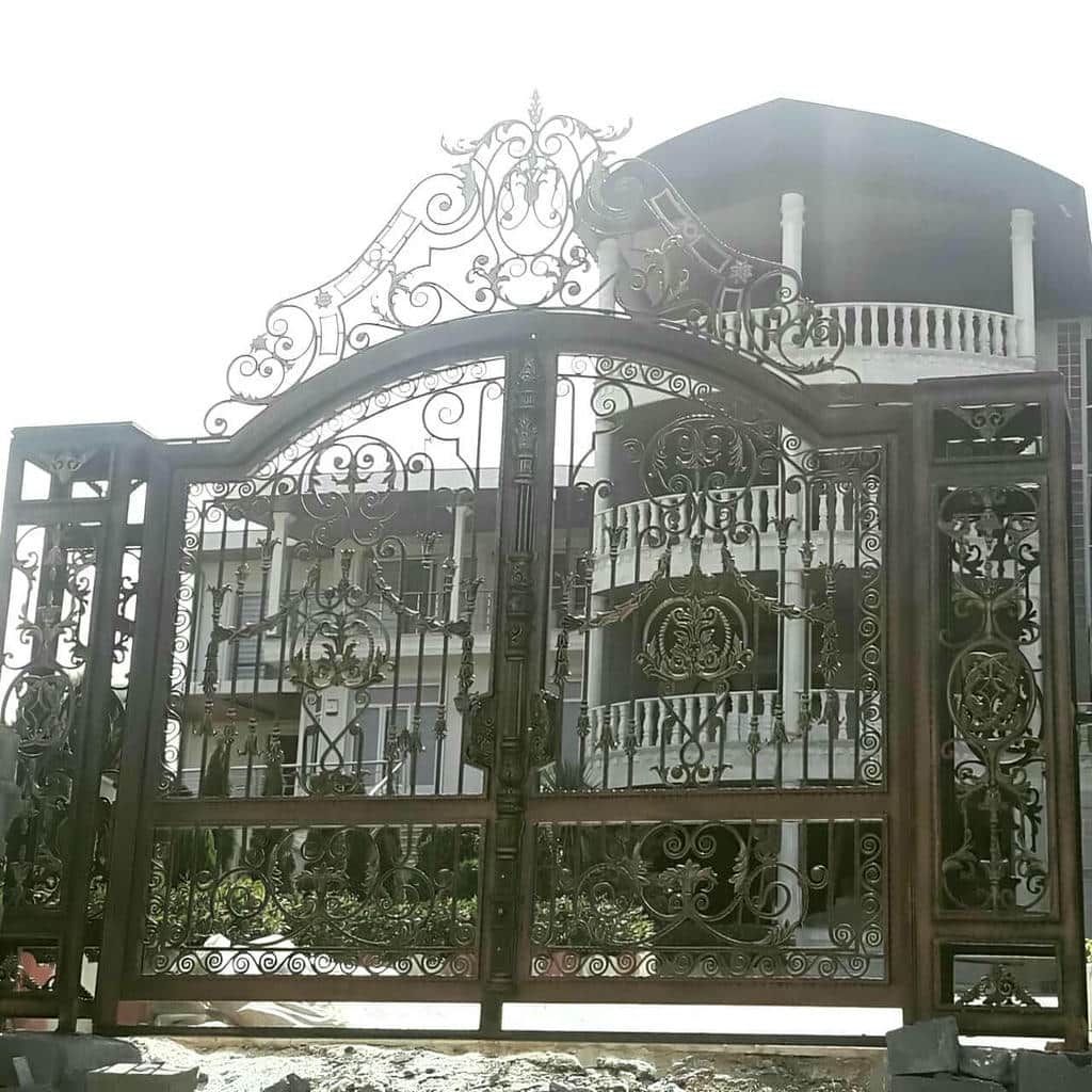 کارخانه درب حیاط فرفورژه فلزی قفل ایمن در ایلام