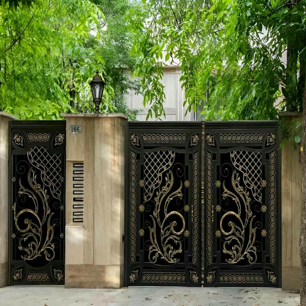 کارخانه درب حیاط فرفورژه فلزی پروفیل ضخیم در اردبیل