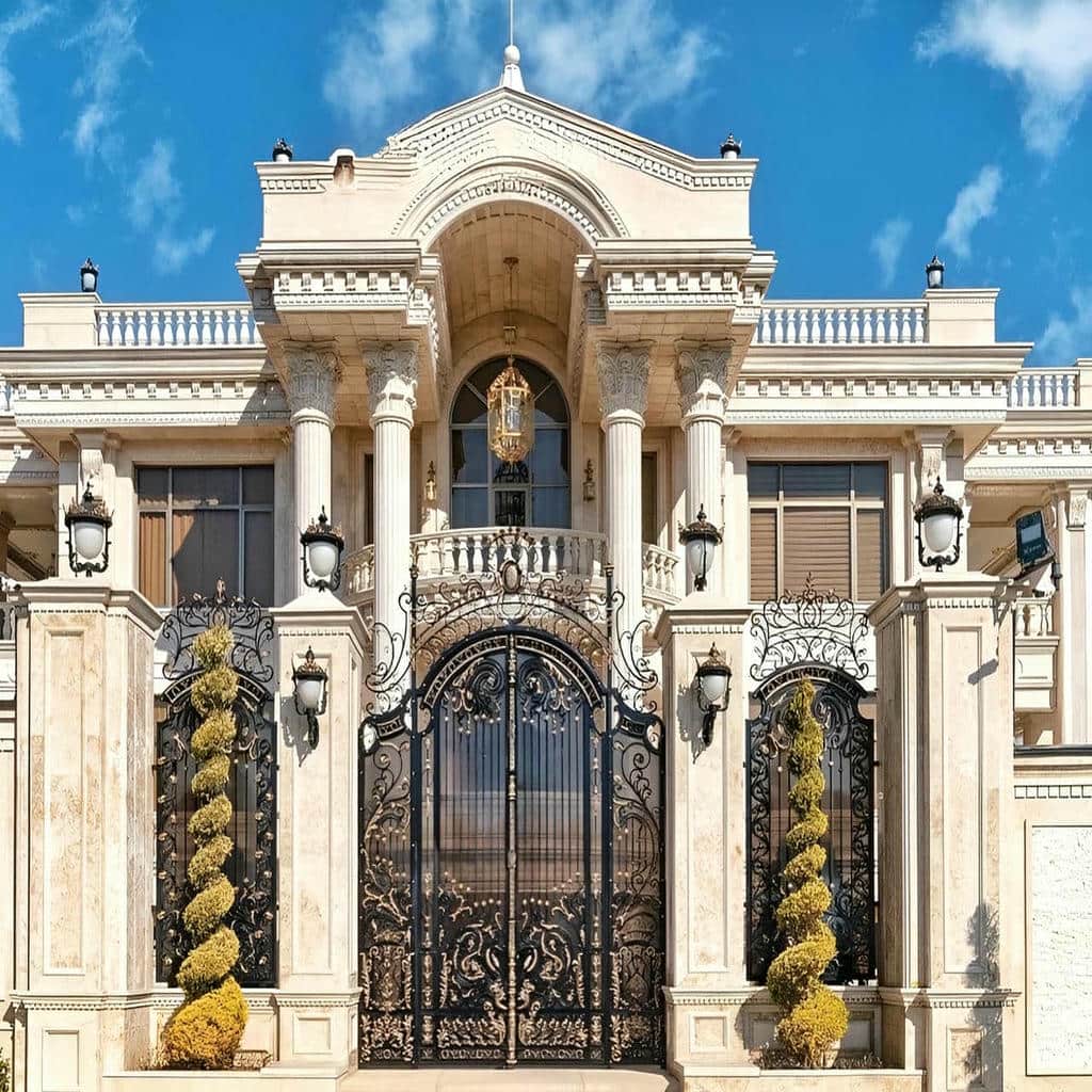قیمت درب حیاط فرفورژه فلزی مدرن ساده در یاسوج