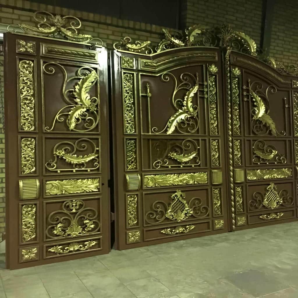 خرید درب حیاط فرفورژه فلزی لولا تقویت شده در بومهن