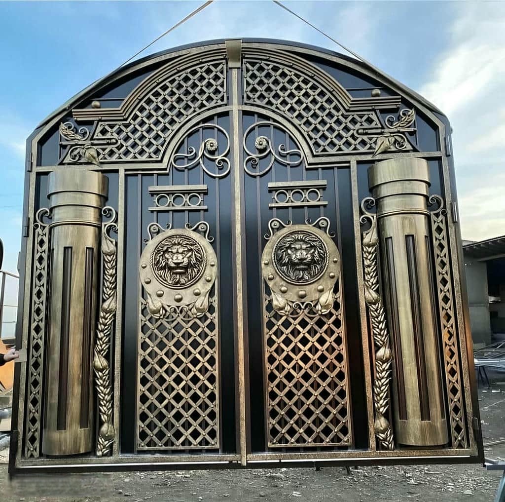 قیمت درب حیاط فرفورژه فلزی پارکینگ آپارتمان در قزوین