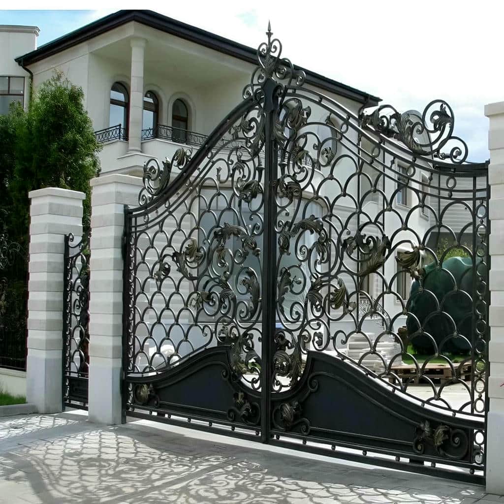 فروش درب حیاط فرفورژه فلزی یراق تقویت شده در چالوس