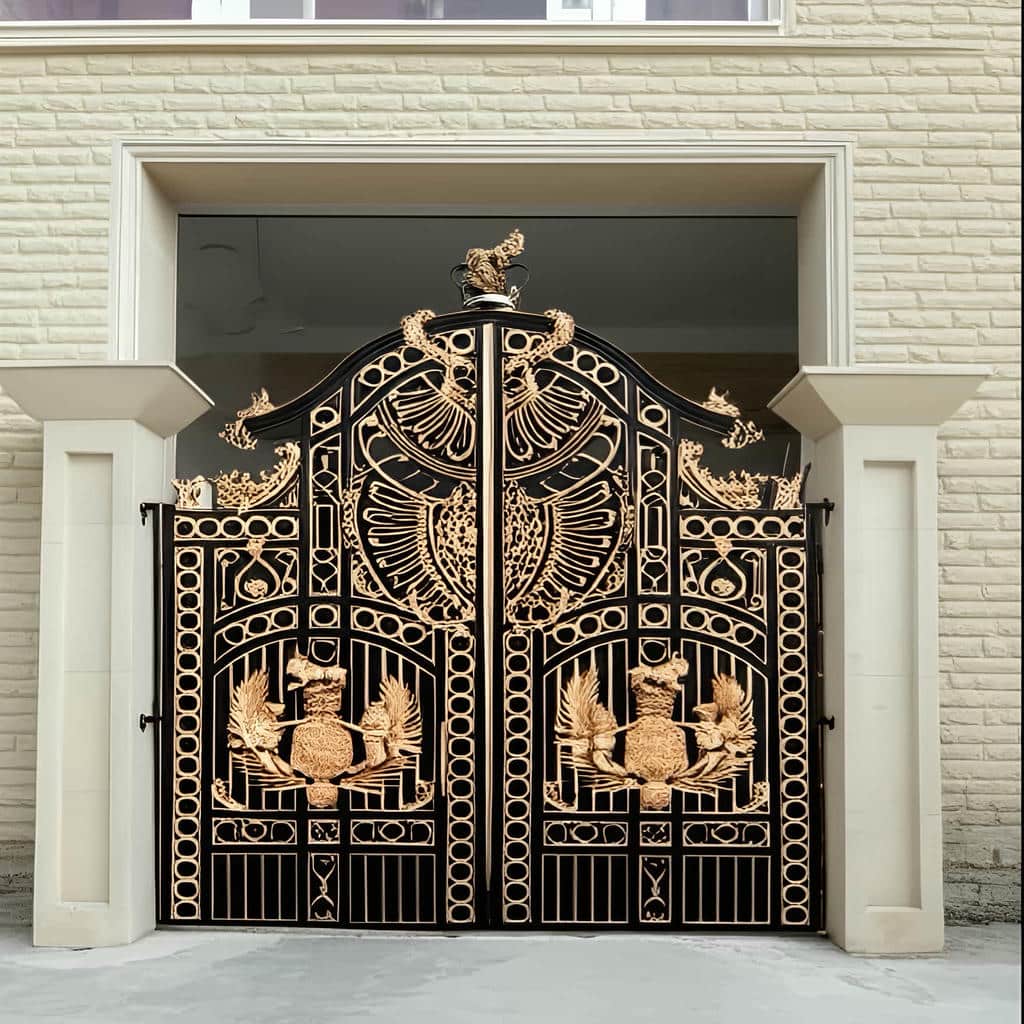 فروش درب حیاط فرفورژه فلزی رنگ کوره ای در شهرکرد