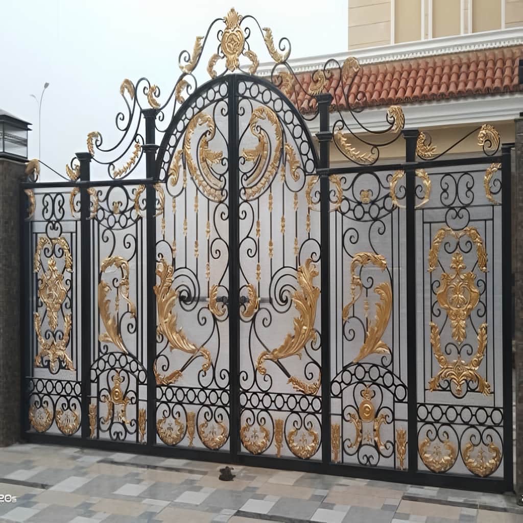 درب حیاط فرفورژه فلزی در محمودآباد
