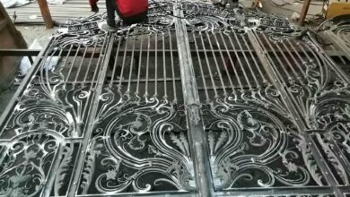درب حیاط فرفورژه فلزی در مشهد