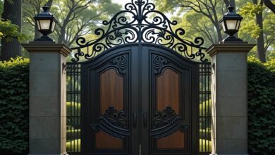 درب حیاط فرفورژه فلزی در اصفهان