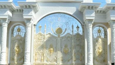 درب حیاط فرفورژه فلزی در اردبیل