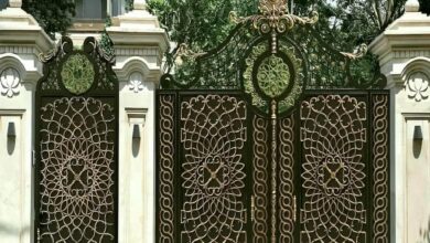 درب حیاط فرفورژه فلزی در نیشابور