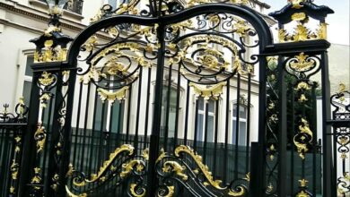 درب حیاط فرفورژه فلزی در فردیس کرج