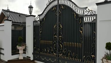درب حیاط فرفورژه فلزی در عظیمیه کرج