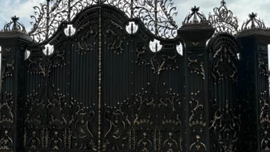 درب حیاط فرفورژه فلزی در چالوس