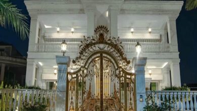 درب حیاط فرفورژه فلزی در یزد