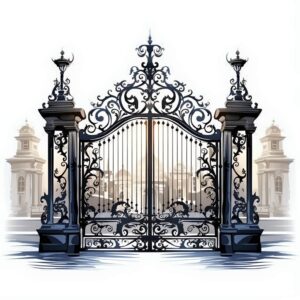 درب حیاط فرفورژه فلزی در خرم آباد