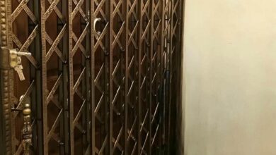 7 نمونه درب آکاردئونی سلطنتی گل دار