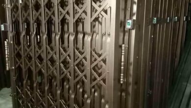 11 مدل درب آکاردئونی مدرن مشکی ورودی اداری