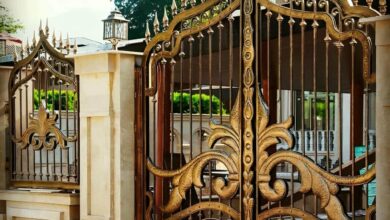 12 طرح درب پارکینگ آهنی ریلی