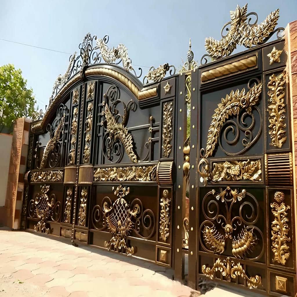خرید درب ویلایی برش لیزری طرح هندسی هماهنگ با ابعاد دهانه