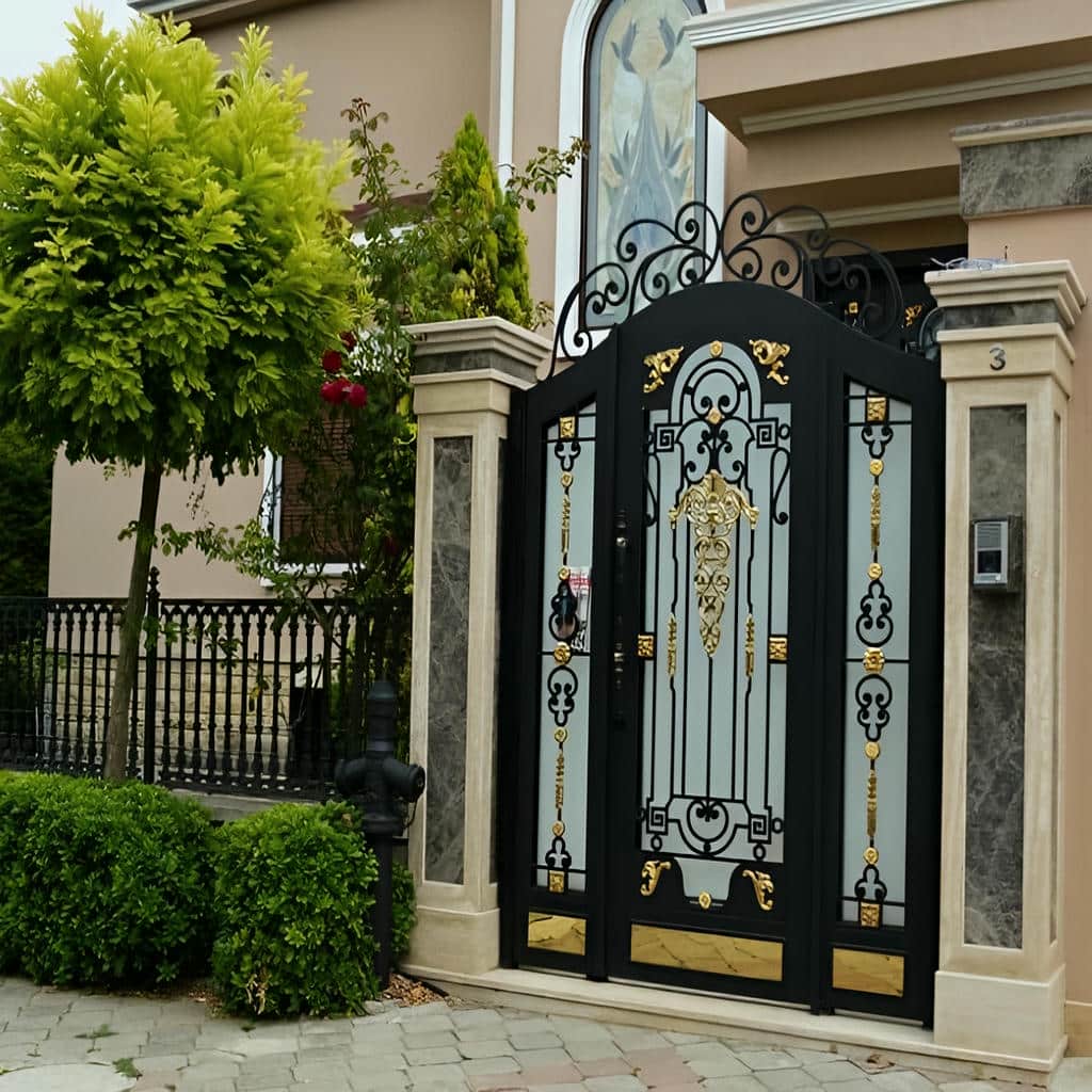 نصب درب پارکینگ دو لنگه عریض با لولای مقاوم
