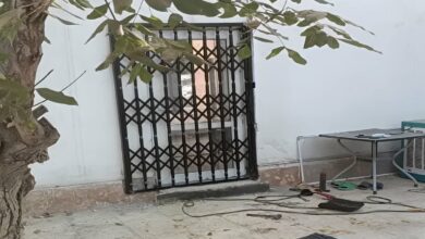 حفاظ کشویی فلزی با طراحی منظم برای ورودی مجتمع