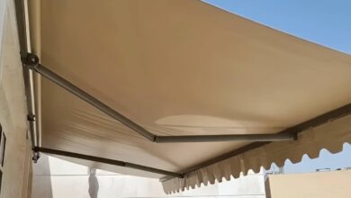 سایبان حیاط با موتور برقی