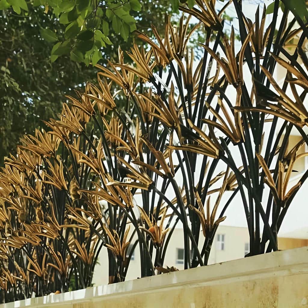 نرده دیوار حیاط فلزی سفارشی برای دهانه بزرگ