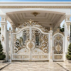 درب لاکچری حیاط فلزی با طراحی مدرن