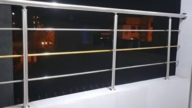 هندریل راه پله فلزی با طراحی مدرن