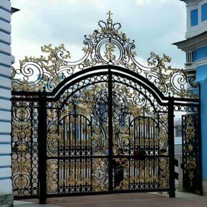 درب فرفورژه فلزی با طراحی ورودی ساختمان