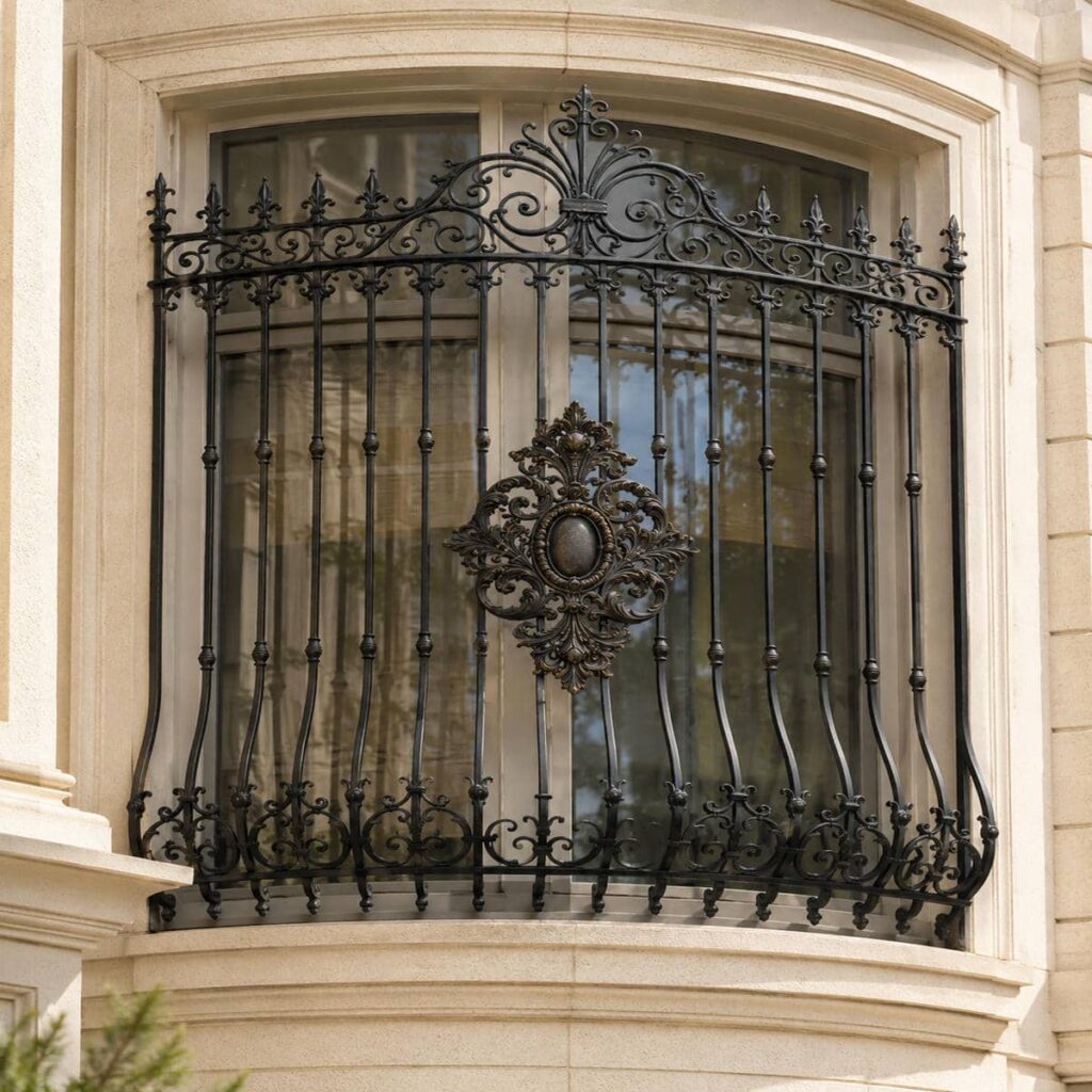نرده پنجره آهنی برای ویلای کلاسیک