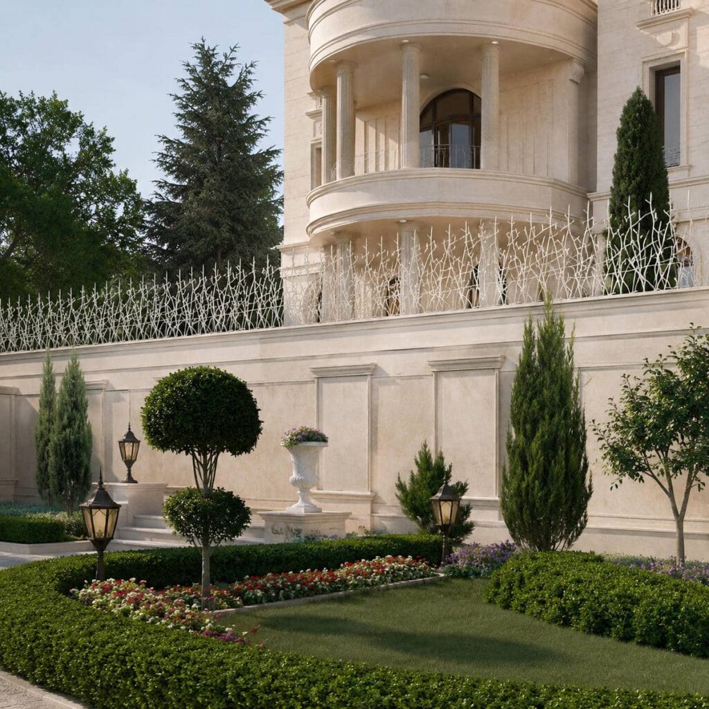 حفاظ دیوار شاخ گوزنی در فضای ویلایی