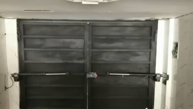 جک درب پارکینگ بازویی بیرجند با بدنه تیره